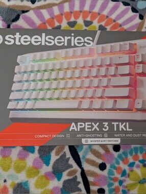 SteelSeries Apex 3 TKL White RGB Tenkeyless Gaming Keyboard
